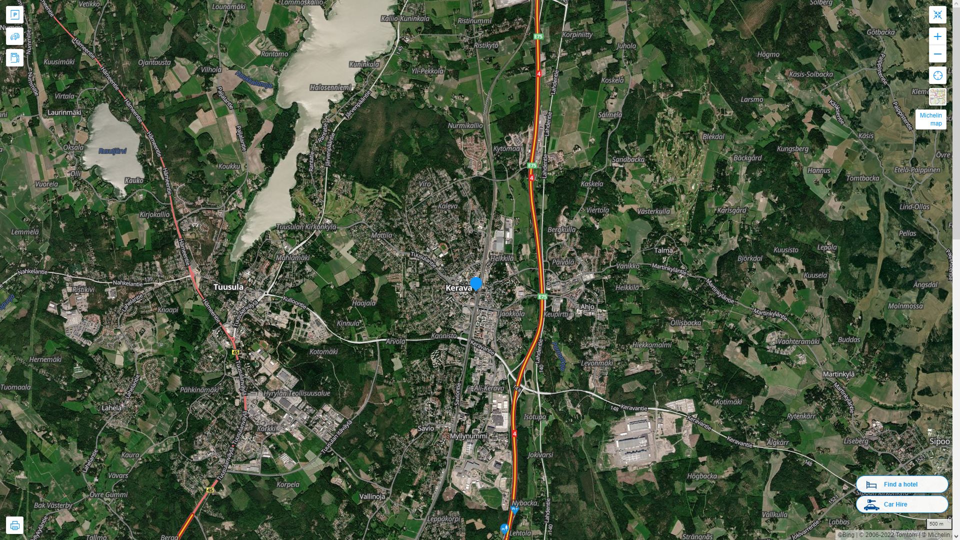 Kerava Highway and Road Map with Satellite View